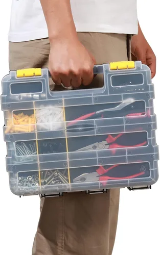Miniatura 8 de Mayouko Organizador de Herramientas de Doble Cara, Separadores de Plástico Extraíbles Personalizables, Caja de Almacenamiento de Hardware, Excelente