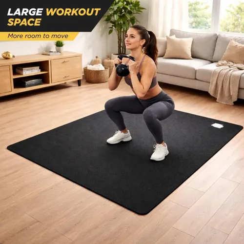 Miniatura 4 de Fit Active Sports Alfombrilla de entrenamiento extragrande de 6 x 4 pies con bolsa de transporte y correas, resistente, antideslizante