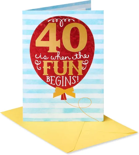 American Greetings Tarjeta de cumpleaños número 40 (When The Fun Begins)