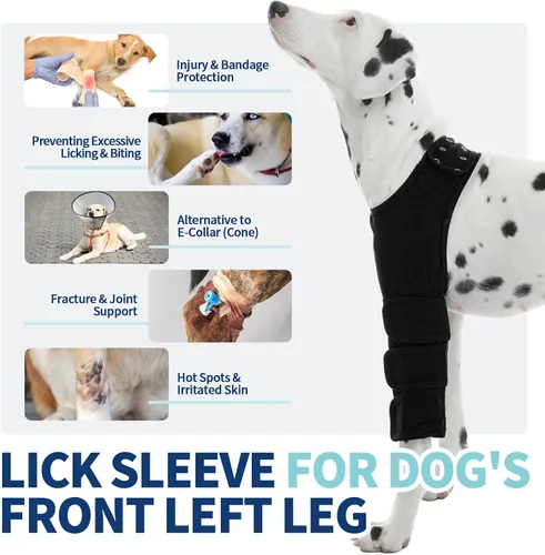 Miniatura 3 de ROZKITCH Traje de recuperación para perros para piernas delanteras izquierdas, traje de cirugía transpirable para perro, antilamer, alternativa