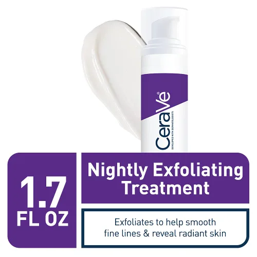 Miniatura 3 de CeraVe Tratamiento Nocturno Exfoliante Renovador de la Piel, Suero Antienvejecimiento con Mezcla 5% de Ácido Glicólico y Ácido Láctico, Corrector