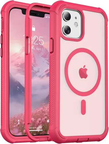 Miniatura 86 de jaroco - Funda magnética compatible con MagSafe para iPhone 11 de 6.1 pulgadas; protección de grado militar contra caídas, de doble capa