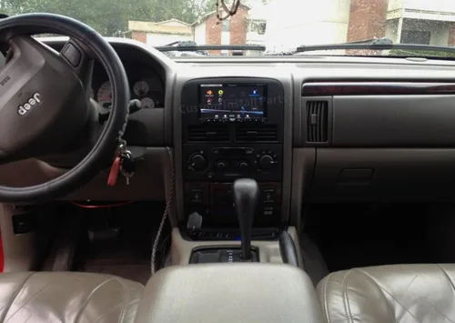 Miniatura 3 de Kit de instalación de bisel de navegación estéreo de radio de doble DIN compatible con Jeep Grand Cherokee 1999-2001