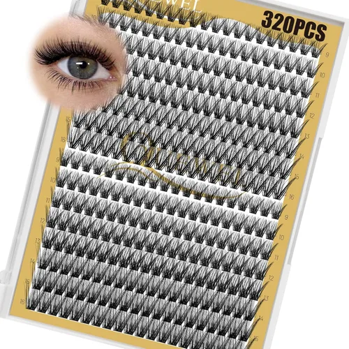 Miniatura 45 de QUEWEL 580 racimos de pestañas 30D+40D+50D+60D+80D+100D racimos de pestañas wispy de 10-18mm, pestañas individuales en racimo reutilizables