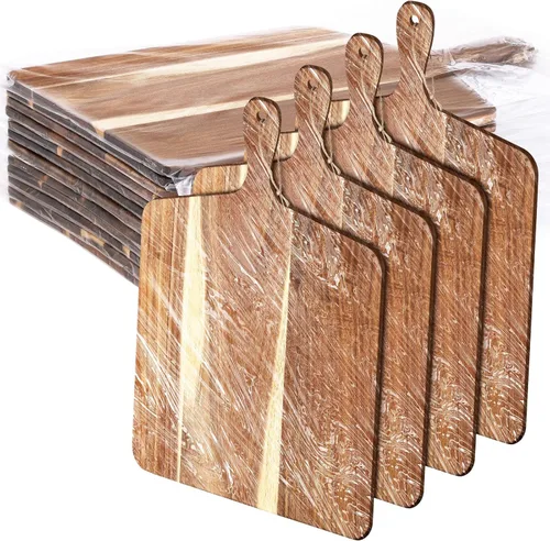 Miniatura 10 de Patelai Juego de 12 Tablas de Cortar de Madera con Asas, Tablas de Cortar Grandes para Servir en la Cocina, Tablas de Cortar Simples a Granel