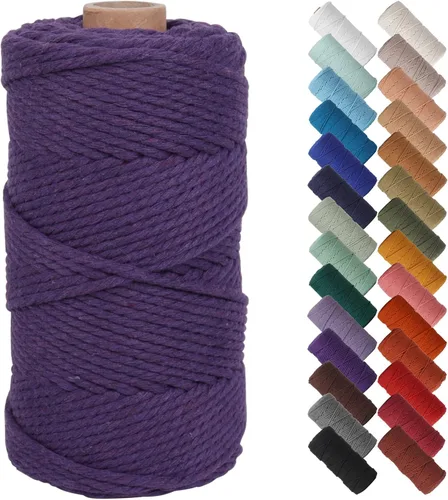Miniatura 112 de NOANTA - Cuerda de macramé color beige natural, 1/8 pulgadas (3 mm) x 109 yardas (100 metros), cuerda de algodón colorido para colgar en la pared