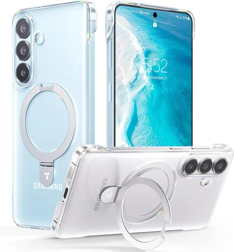 Miniatura 11 de TORRAS Funda magnética de albaricoque pálido para Galaxy S25 Ultra [compatible con Magsafe] soporte de anillo, a prueba de golpes, translúcida