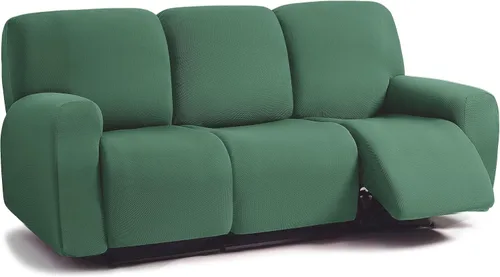 Miniatura 21 de ULTICOR - Juego de 8 fundas para sofá reclinable de jacquard, fundas elásticas para sofá reclinable para 3 cojines, fundas gruesas, suaves y Gris