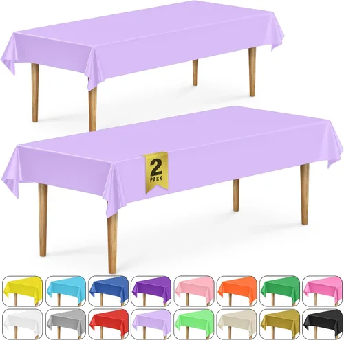 Miniatura 22 de DecorRack 2 Manteles rectangulares de plástico libres de BPA, 54 x 108 pulgadas, mantel de mesa para comedor, mantel rectangular para fiestas