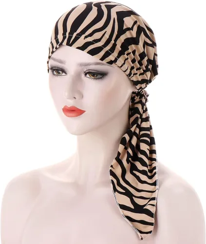Miniatura 7 de Qhome - Pañuelo de cabeza con diamantes de imitación para mujer, gorra de quimioterapia, bandana de elastano Du Rag