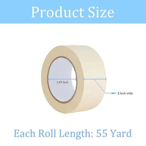 Miniatura 2 de Lazybug studio Cinta adhesiva de 1 pulgada, paquete de 12 unidades, cinta adhesiva de pintura a granel para uso general, 1 pulgada x 55 yardas x 12