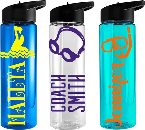 BeNiralu - Botella de agua de natación | Botella de agua de natación | Botella de agua personalizada para nadadores | Regalo de equipo de natación |