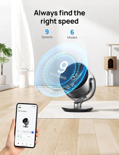 Miniatura 3 de Dreo Ventiladores inteligentes para dormitorio con control remoto (DR-HAF004S) Ventilador de pedestal con control remoto (PolyFan 513S)