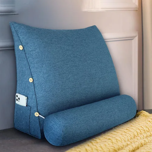 Miniatura 15 de Almohada de Cabecero de Cuña Tamaño Queen Grande Almohada de Bolster para Cama Triángulo Almohada de Lectura Almohada de Apoyo de Espalda
