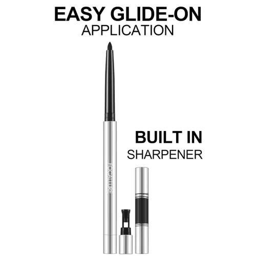 Miniatura 2 de FOCALLURE Lápiz delineador de ojos con sacapuntas incorporado, impermeable, a prueba de manchas, delineador de ojos de gel, retráctil, de larga