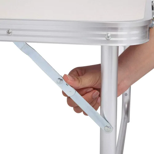 Miniatura 7 de Mesa de picnic plegable, 35.43 x 23.62 x 27.56 pulgadas, mesa plegable de aluminio ligera, mesa de campamento de aluminio, mesa portátil