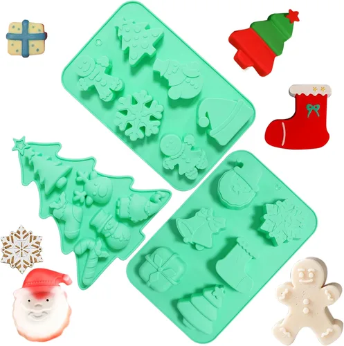 Miniatura 14 de Juego de 5 moldes de goma de silicona, moldes de silicona para dulces con 2 cuentagotas para un relleno cómodo, juego de moldes de gomita incluye