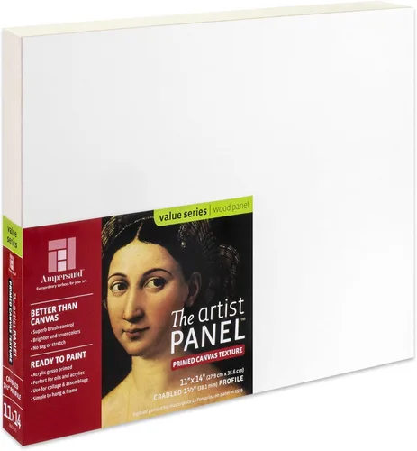Miniatura 29 de Ampersand Art Supply Panel de pintura de arte de madera Gesso: textura de lienzo, cuna de 3/4 pulgadas, 12 x 16 pulgadas