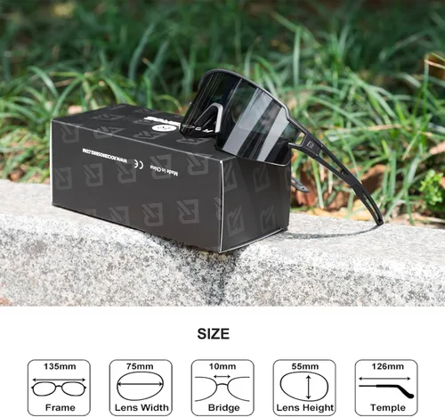 Miniatura 7 de ROCKBROS Gafas de sol deportivas fotocromáticas para hombres y mujeres, protección UV para ciclismo Negro