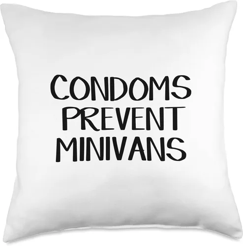 Miniatura 4 de Condoms Prevent Minivans Almohada de tiro 16x16, multicolor