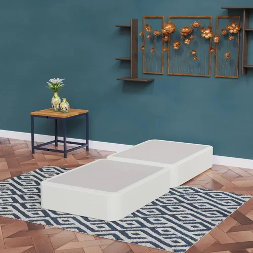 Miniatura 19 de Nutan, Somier de madera resistente de 2 pulgadas para soporte de colchón, duradero y totalmente montado, base de madera natural para cama Blanco