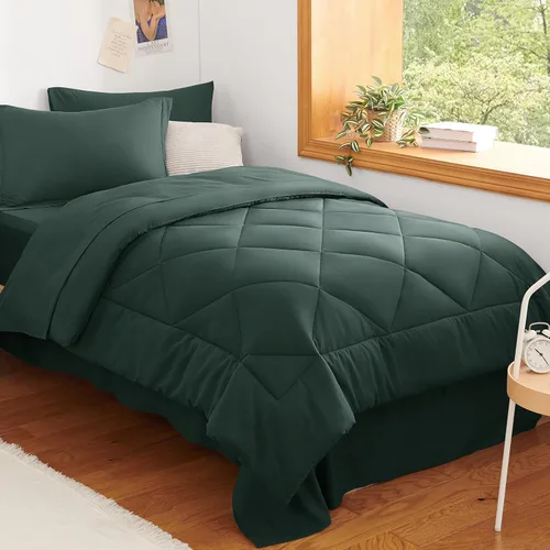 Miniatura 38 de CozyLux - Juego de edredón en una bolsa, para dormitorio universitario, todas las estaciones, edredón, sábanas y fundas para almohada y decorativas