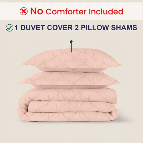 Miniatura 54 de Kotton Culture 1 Pc Twin/Twin XL Size Pinch Pleated - Pintuck Duvet Cover Only - 100% Egyptian Cotton Sateen -1000 TC Luxury Comforter Cover-Zipper