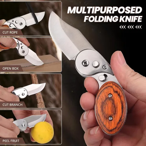 Miniatura 3 de ITOKEY Cuchillo de bolsillo pequeño para hombres y mujeres, cuchillos plegables EDC, herramienta de bolsillo cortacajas para uso diario, regalos