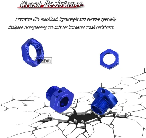 Miniatura 4 de Pieza de mejoras de llave hexagonal de rueda de 0.67 pulgadas para ARRMA Infraction 1/7 6s BLX/Mojave 6s BLX/Limitless 1/8 Typhon 6S BLX, Azul