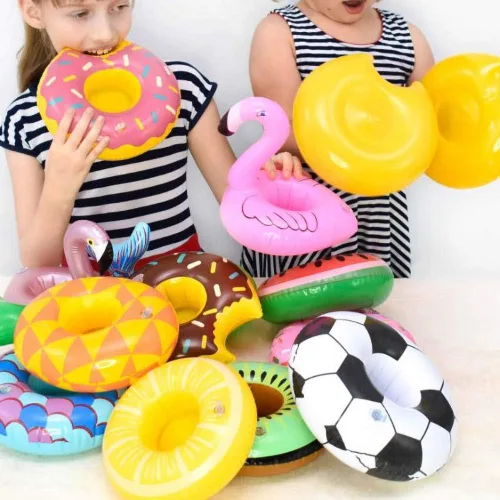 Miniatura 8 de Soporte inflable para bebidas, paquete de 3 flotadores de piscina, portavasos para fiesta de verano en la piscina, variedad de formas para elegir