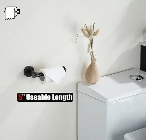Miniatura 4 de JQK Soporte de Papel Higiénico Bronce Aceitado, 5 Pulgadas Acero Inoxidable 304 Grueso 0.8mm Dispensador de Papel Tisú para Baño, Soporte