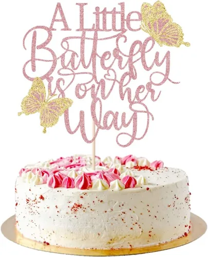 Miniatura 9 de Decoración para tartas con temática de mariposa, ideal para baby shower, bienvenida al bebé, suministros de decoración de fiesta de revelación