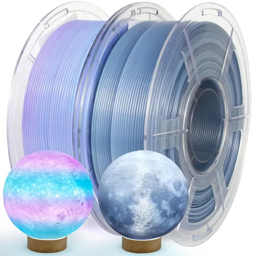 Miniatura 33 de IEMAI Paquete de filamento PETG de 0.069 in, filamento de impresora 3D multicolor translúcido degradado de hasta 23.622 in/s de impresión rápida, 4