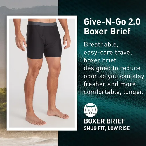 Miniatura 2 de ExOfficio Bóxer estándar Give-n-go 2.0 para hombre, paquete de 2