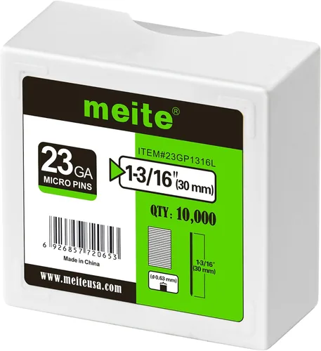 meite Clavos de calibre 23, micro pines sin cabeza de 1-3/16 pulgadas para clavar alfileres, clavos galvanizados para pistola de clavos, ideales