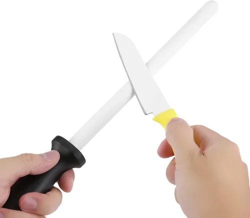 Miniatura 9 de Varilla de afilar de acero de 8 pulgadas, varilla profesional para afilar cuchillos, varilla afiladora de cuchillos para cuchillo de cocina y tijeras