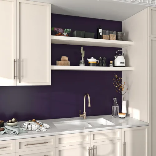 Miniatura 5 de Livelynine Papel tapiz de color morado para despegar y pegar, 15.8 x 590 pulgadas, papel de pared oscuro Moody autoadhesivo, color morado