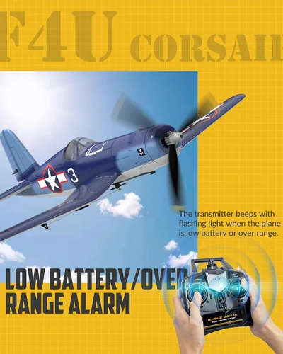 Miniatura 6 de VOLANTEXRC Avión RC para principiantes, Avión RC WWII de 4 canales F4U Corsair con aileron, Avión de control remoto de 2.4Ghz con sistema