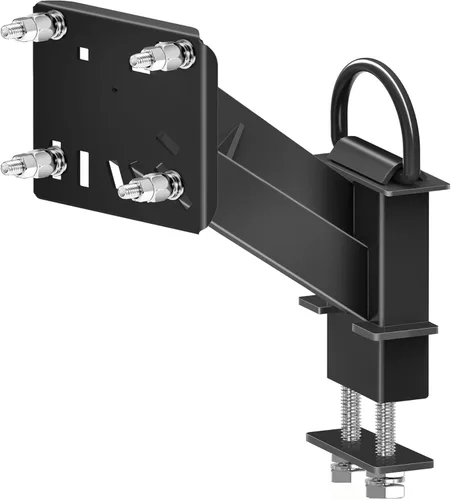 Miniatura 10 de Soporte para neumáticos de repuesto con bolsillo de estaca, soporte de montaje de neumático de repuesto para remolque, recubrimiento en polvo negro