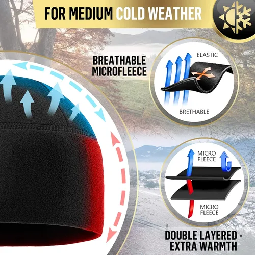 Miniatura 3 de M-Tac Elite - Gorro de forro polar, gorro táctico militar, gorro de invierno con calavera