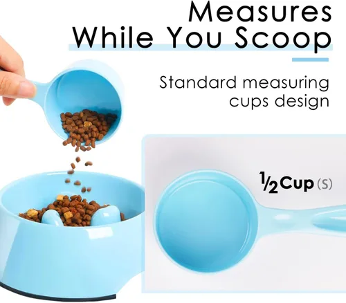 Miniatura 3 de Super Design Cuchara medidora de melamina para perros, 1 taza, para perros, gatos, pájaros y conejos, cuchara de alimentación para mascotas, apta