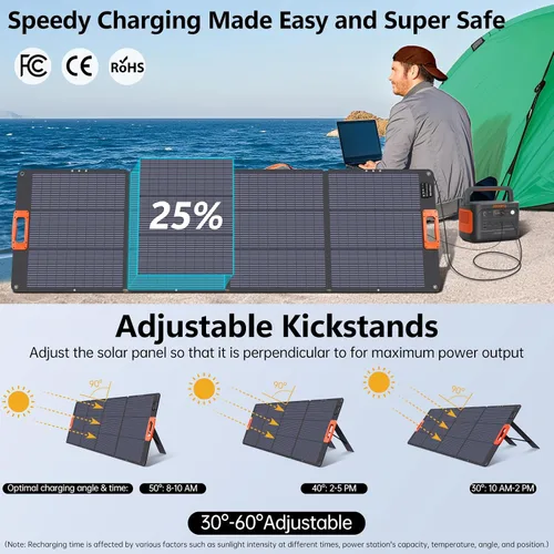 Miniatura 5 de Panel solar portátil tipo N 16BB 200W para estación de energía ETFE Panel solar plegable de alta eficiencia del 25% IP68 Kit de paneles solares 200