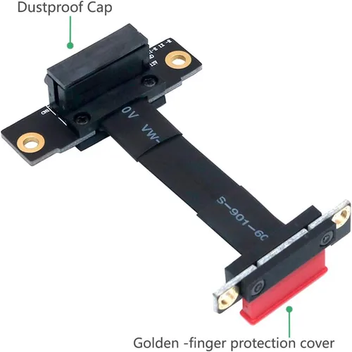 Miniatura 4 de HLT Cable de extensión PCI-e PCI Express 36PIN 1X de alta calidad (dirección vertical dual de 90 grados)
