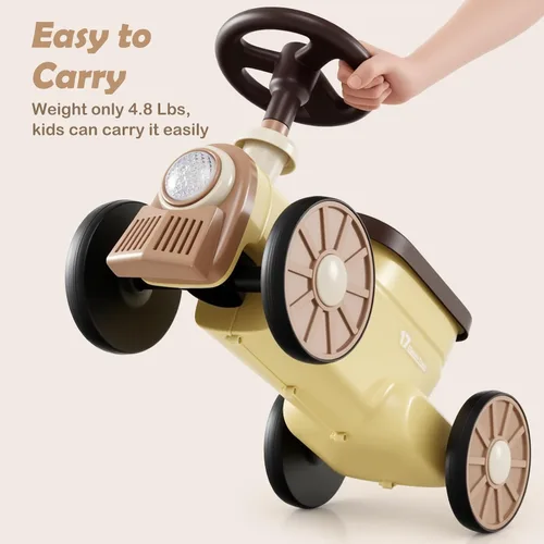Miniatura 3 de OLAKIDS Auto de empuje para niños, auto deslizante de pie a piso con sonido de silbato de tren, almacenamiento debajo del asiento, regalo