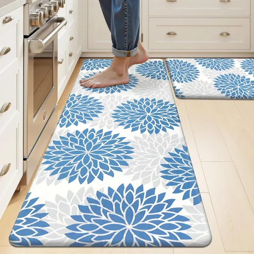 Miniatura 23 de HEBE Tapete de cocina acolchado, antifatiga, de 20 x 71 pulgadas, antideslizante, impermeable, ergonómico, cómodo para oficina, fregadero