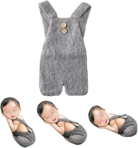 Miniatura 5 de Zeroest Accesorios de fotografía para bebé, traje de sesión de fotos para niño y niña, disfraz de ganchillo para recién nacido, ropa de punto