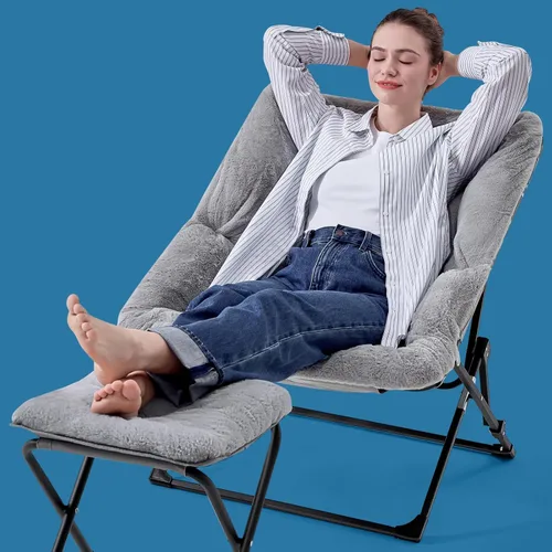 Miniatura 6 de OAKHAM Cómoda silla para adultos, suave piel sintética plegable para dormitorio, sala de estar, dormitorio, silla de lectura flexible