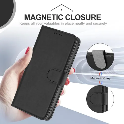 Miniatura 5 de Funda compatible con Sony Xperia 1 VI Cierre Magnético Billetera Ranura Tarjeta Flip Kickstand Case Negro