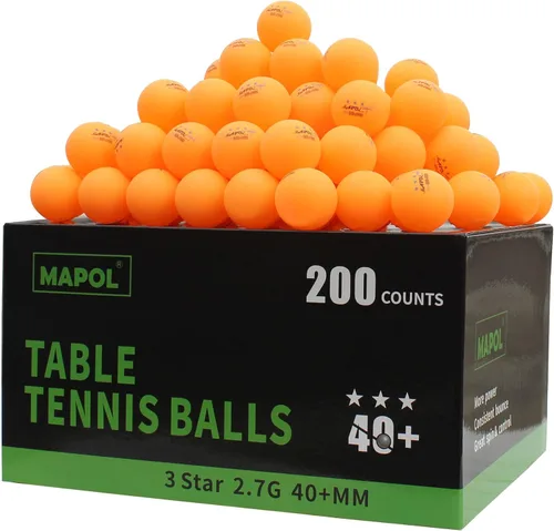 MAPOL 200 pelotas de tenis de mesa, pelota de entrenamiento avanzado de 3 estrellas, pelotas de ping pong a granel para deportes de interior y