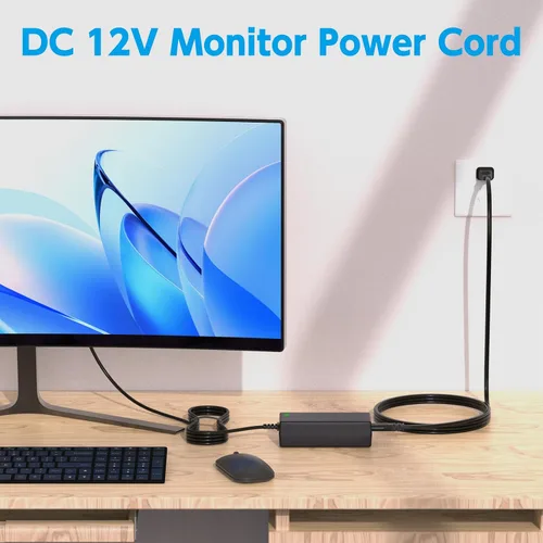 Miniatura 3 de Cable de alimentación de 12 V compatible con monitor Dell de 22 pulgadas, 23 pulgadas, 24 pulgadas, 27 pulgadas, S2316H, S2316M, S2340L, S2340M